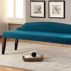 Hasselt Contemporary Style Wood Bench, Blue