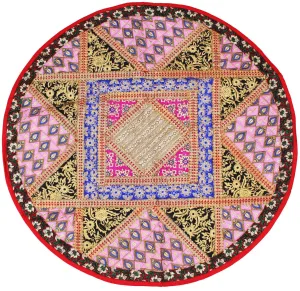 Indian Wall Hanging Round Handmade Tapestry Ethnic Decor India (Dia 39 inches)