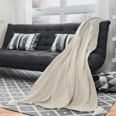 Insignia 80178CAW Cashmere/White Throw Blanket