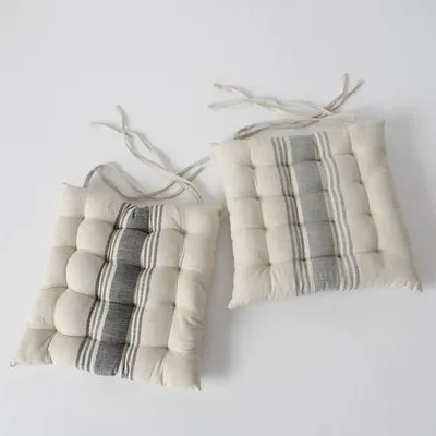 Ivory & Grey Box Seat Cushion Pads