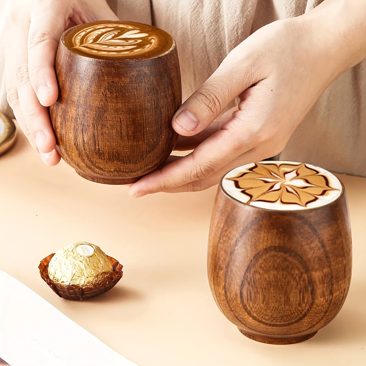 Japanese Style Wooden Tea Cup for Stylish Home Decor