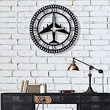 Jobid Venture Wooden Wall Clock Stylish Plane Art for Home Office