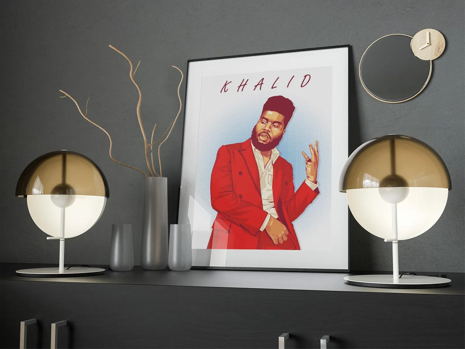 Khalid Custom Printing, Home Decor, Wall Hanging, Custom Music Canvas, Khalid Home Decor, Singer Canvas Rolls