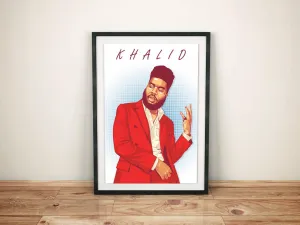 Khalid Custom Printing, Home Decor, Wall Hanging, Custom Music Canvas, Khalid Home Decor, Singer Canvas Rolls