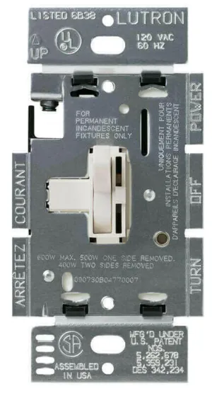 Lutron Electronics TG-603PH-LA 3-way Toggler Dimmer