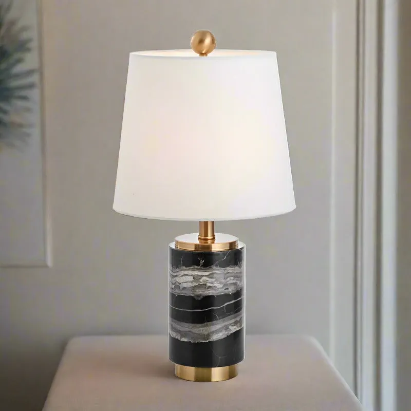 Marble Table Lamp With Gold Trim