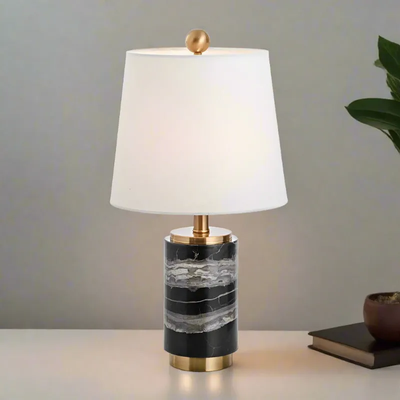 Marble Table Lamp With Gold Trim