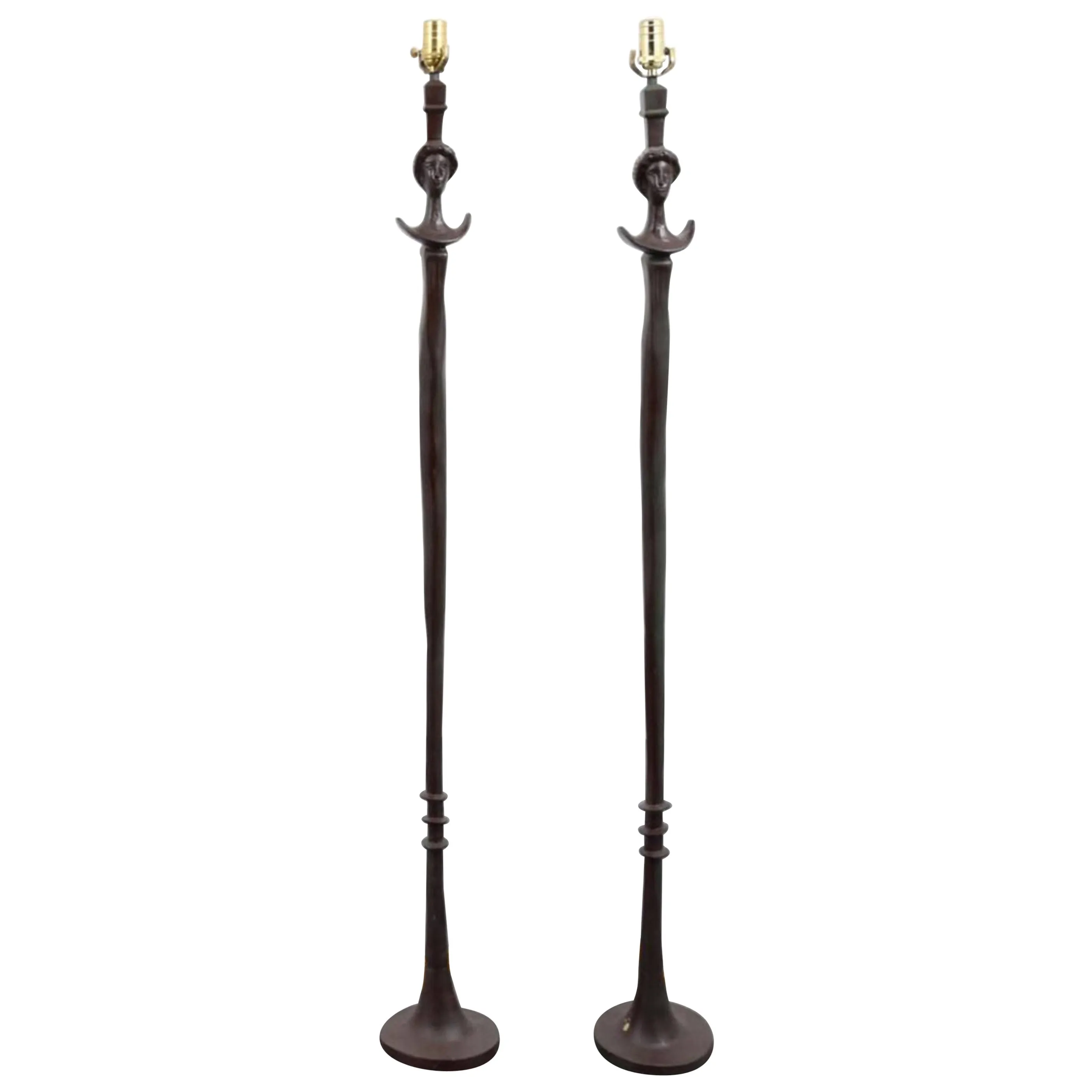 Modern Tete De Femme Floor Lamps in Giacometti Style