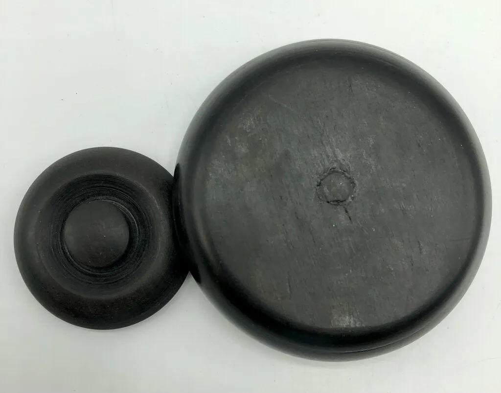 Natural Chinese Inkstone w/ Bone Inlay & Lid /b