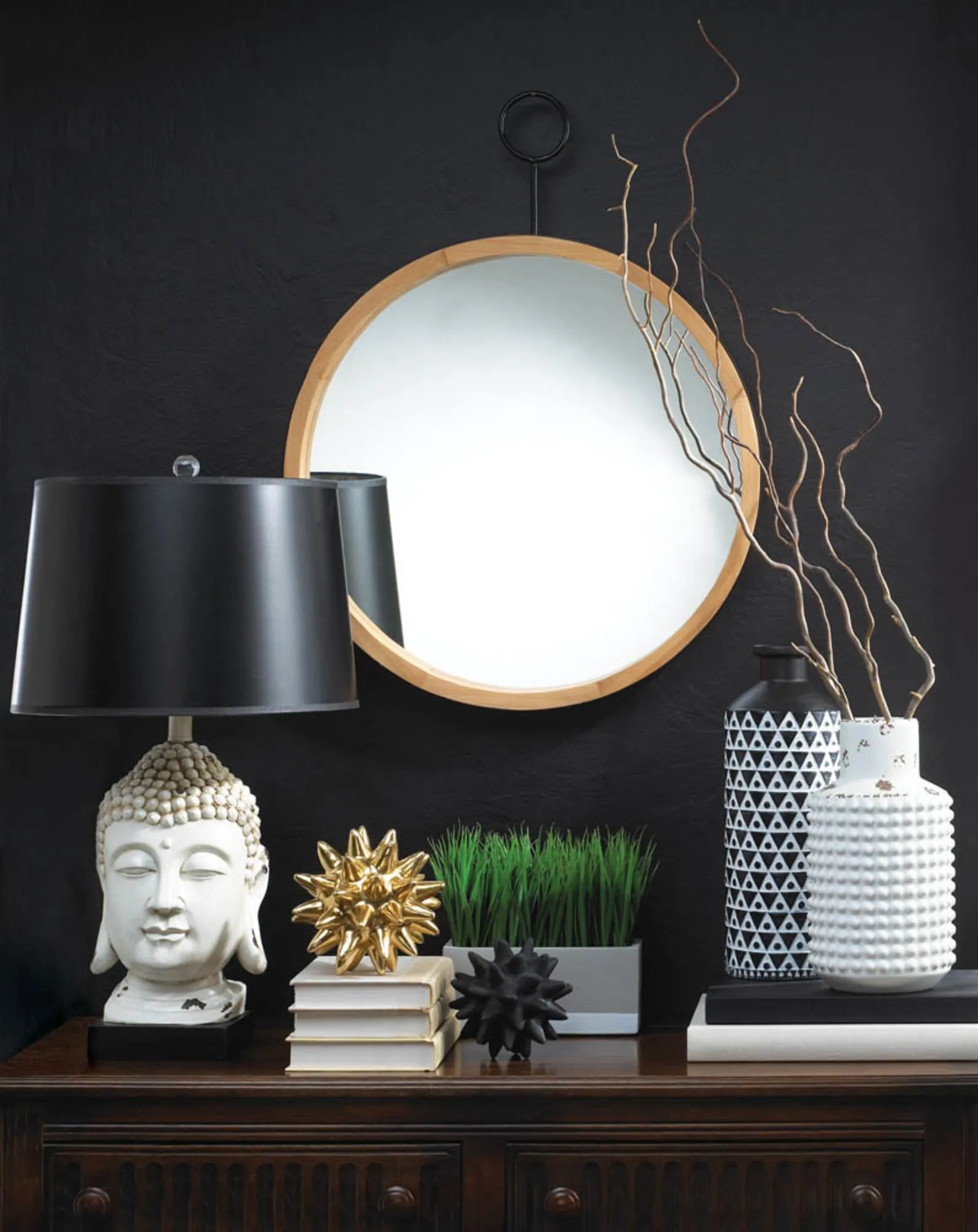 Nikki Chu Mazara Black and White Vase - Elegant Home Decor