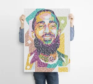 Nipsey Hussle Custom Printing, Home Decor, Wall Hanging, Custom Music Canvas, Nipsey Hussle Home Decor, Rapper Canvas Rolls