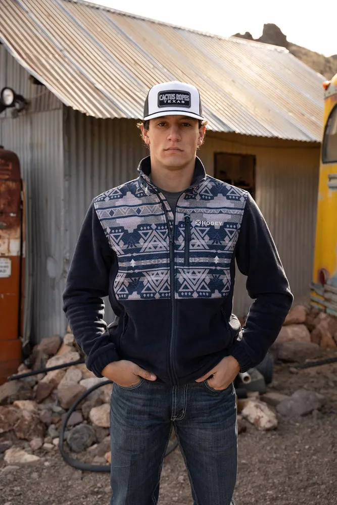 "Hooey Tech Fleece Jacket" Aztec Pattern w/ Navy Fleece