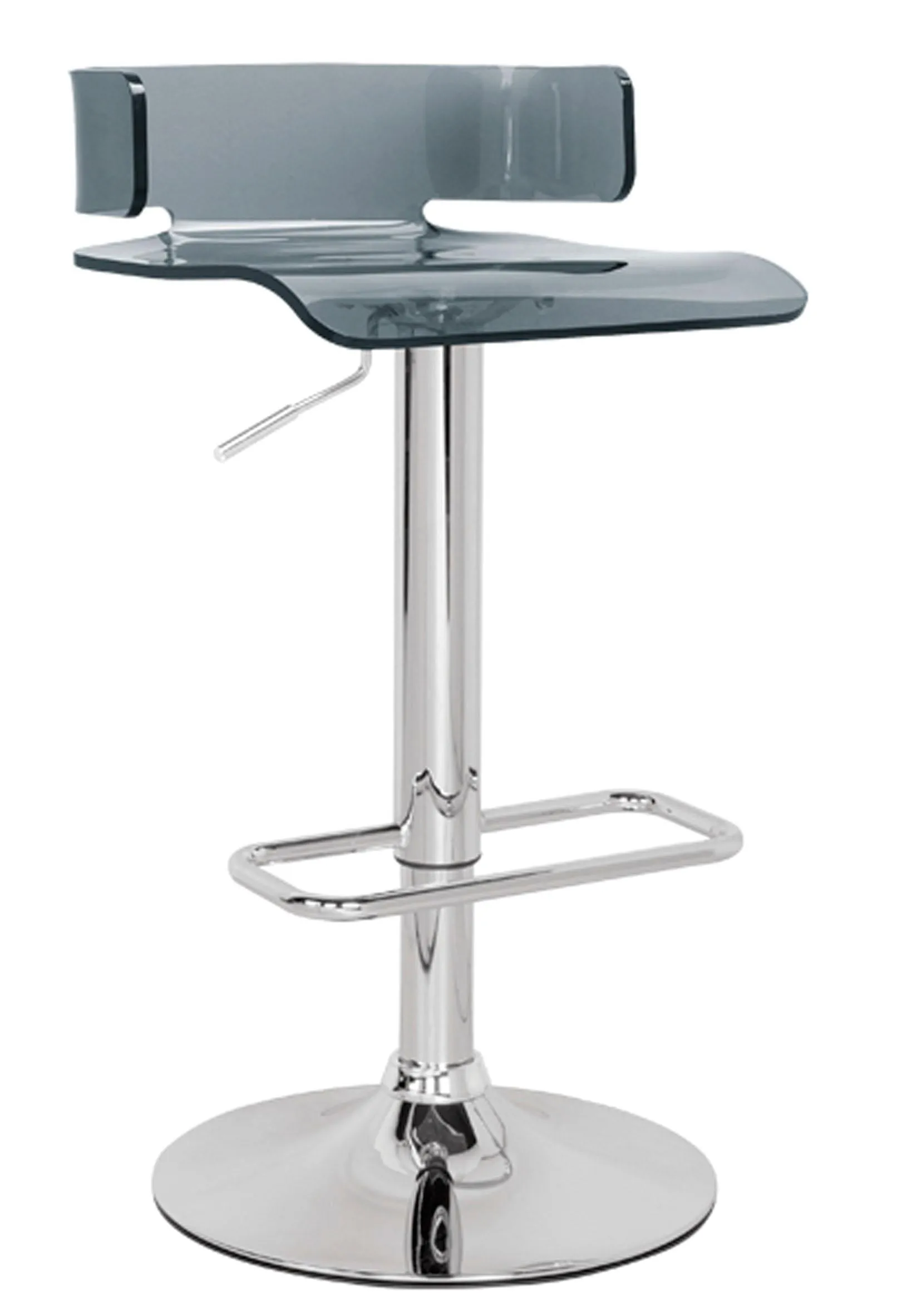 Rania Gray & Chrome Adjustable Stool (1Pc)