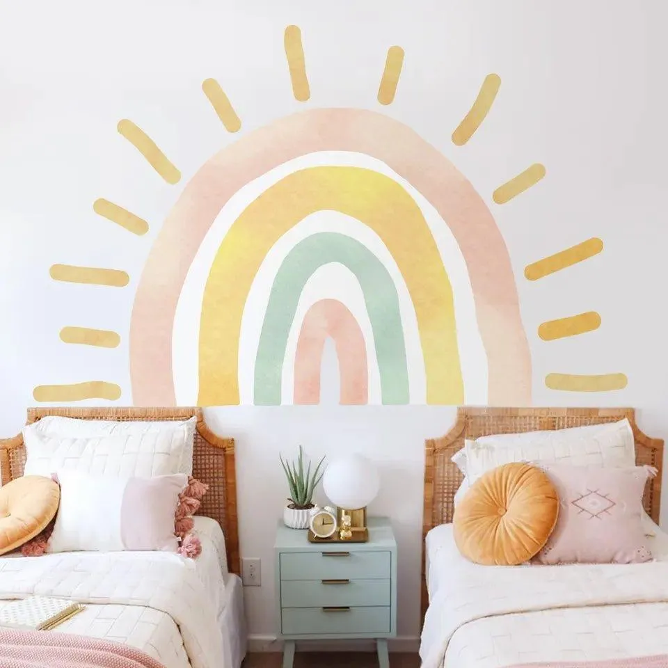 Relaxing Boho Sun Fabric Large Wall Decals