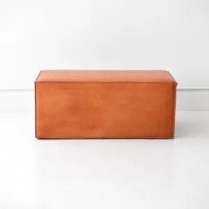 Saddle Leather Pouf - 42" Long