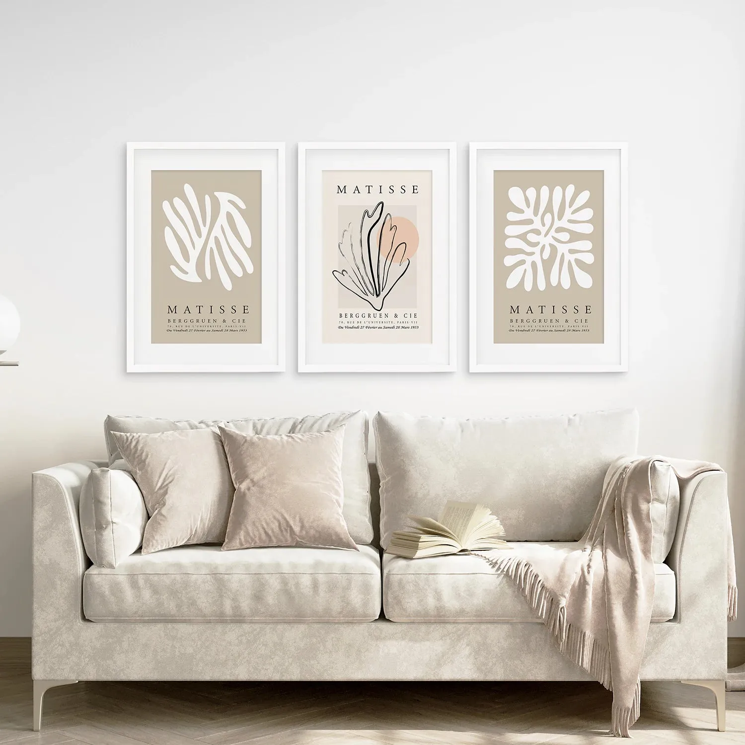 Set of 3 Henri Matisse Prints: Artistic Neutral Wall Art