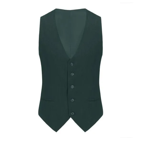 Skinny Fit Performance Stretch Three-Piece Suit - Hunter Green