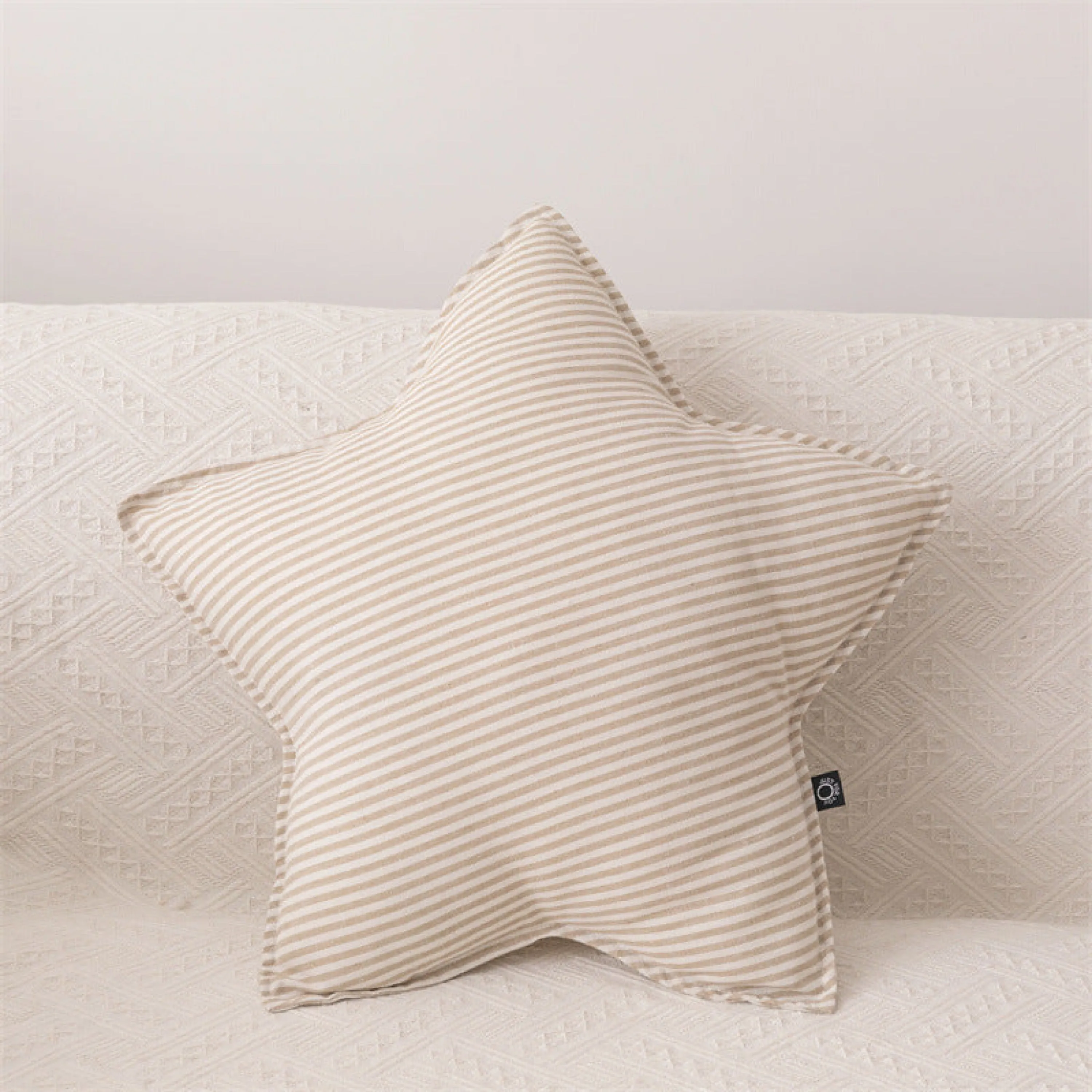 Starry Night Beige Stripe Pillow Set / Star