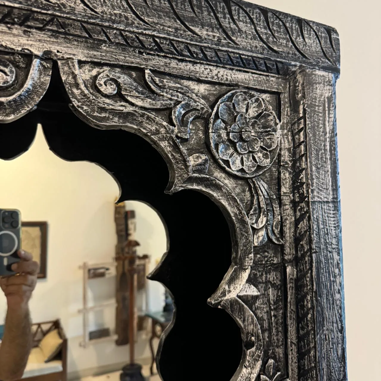 Tall , Wooden Jharoka Mirror :  Aaina 14