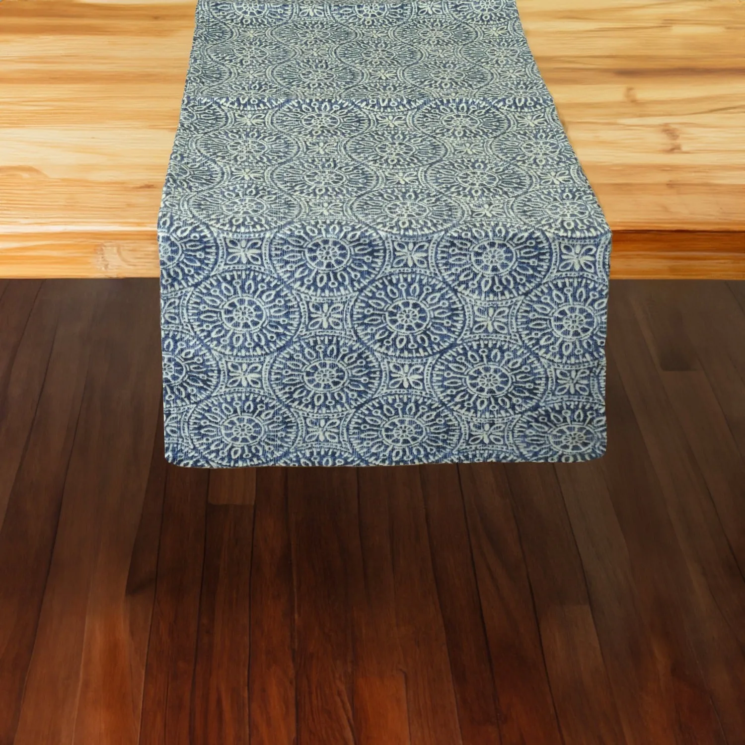 Tibet Blue 72" Table Runner - Rectangle - Hemmed