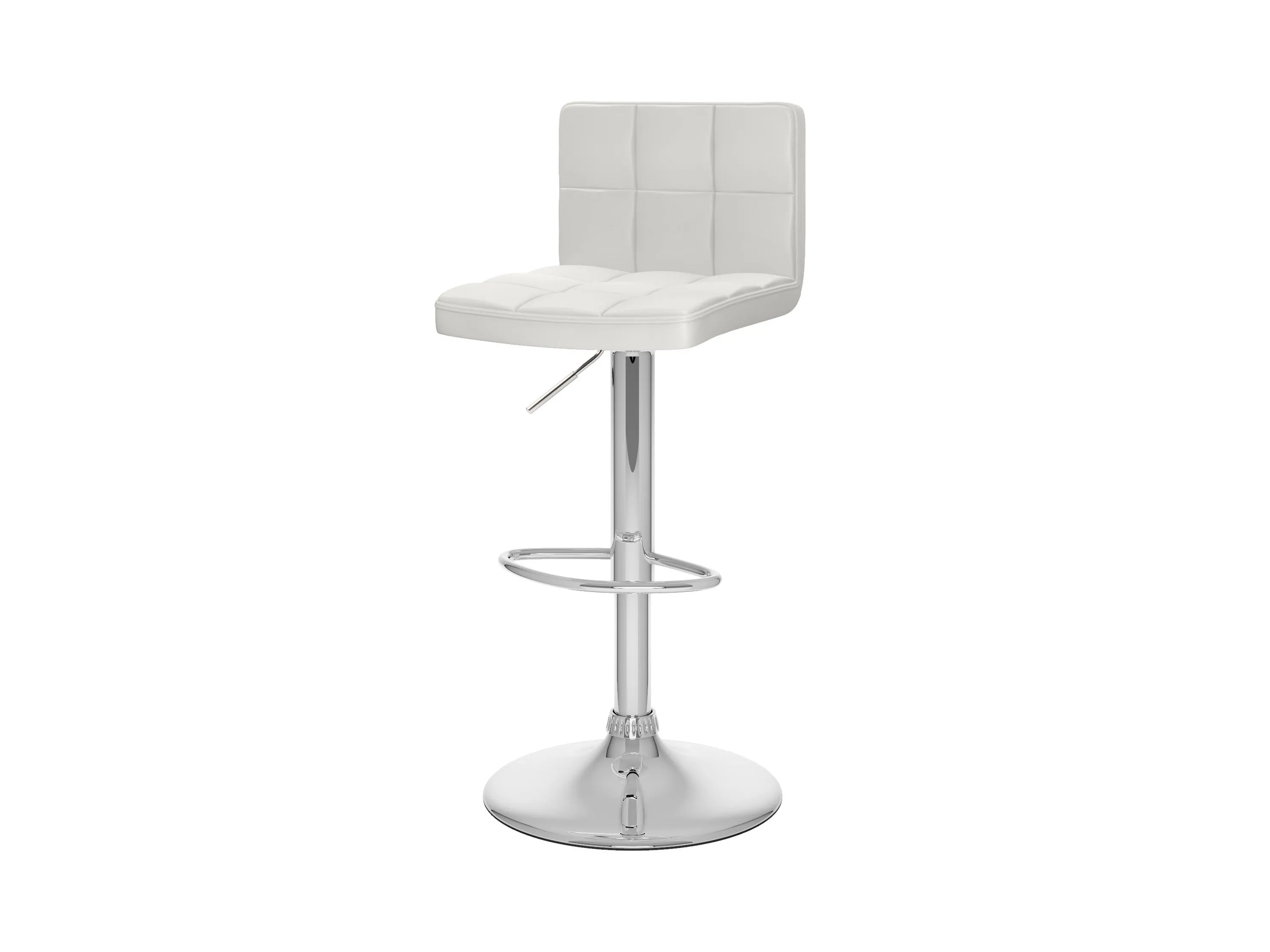 White Swivel Bar Stools, Set of 2