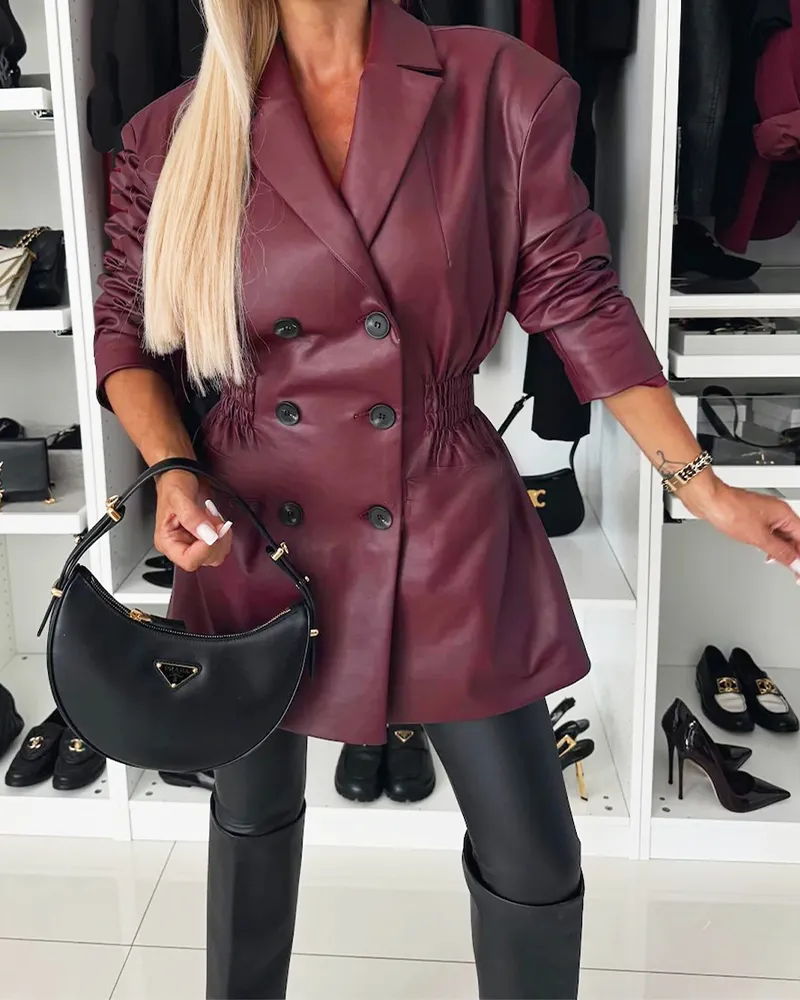 Winter Eco - Friendly Leather Trench Coat Coat