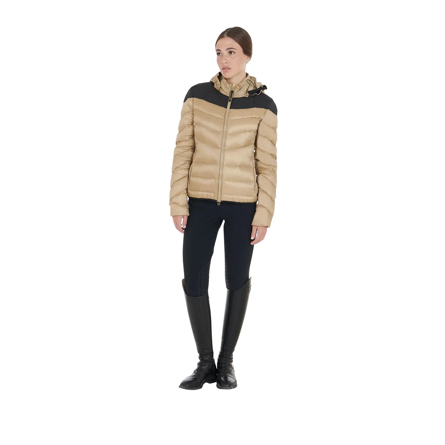 WOMEN'S SLIM FIT DOWN JACKET WITH REMOVABLE HOOD